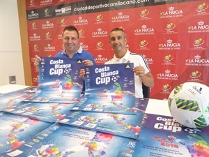 Fernando Brotons, dtor. Costa Blanca Cup y Sergio Villlalba, concejal de Deportes en la presentación del torneo en La Nucía