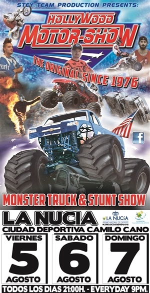 Cartel del Hollywood Motor Show en La Nucía
