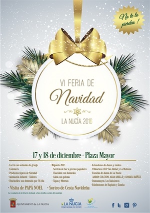Cartel de la VI Feria Solidaria de Navidad de La Nucía