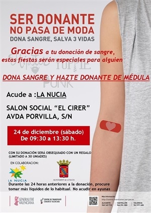 Cartel de la Donación de Sangre de diciembre
