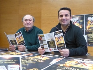 Bernabé Cano, alcalde de La Nucía y Pedro Lloret, concejal de Cultura, presentaron la programación del "X Aniversario" de l'Auditori