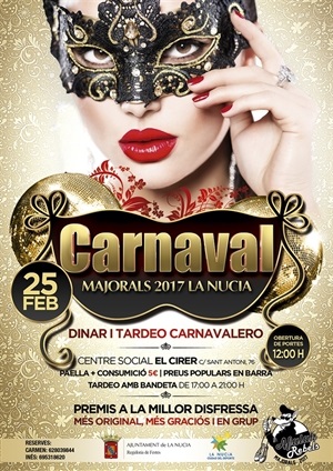 El Carnaval de Adultos será el sábado 25 a partir de las 12 horas en El Cirer
