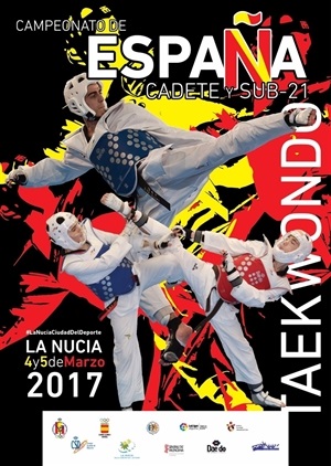 Cartel del Nacional de Taekwondo que se celebrará en La Nucía el 4 y 5 de marzo