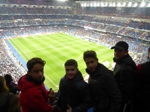 Los jugadores nucieros en el Estadio Santiago Bernabéu para ver el Real Madrid-Las Palmas