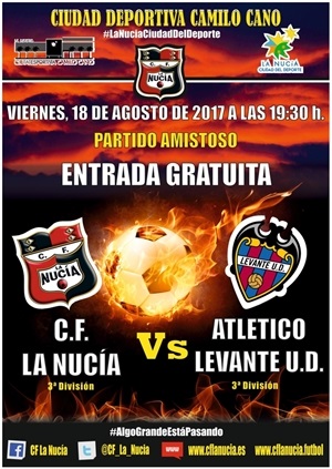 Cartel del partido gratuito CF La Nucia vs Levante  U. D