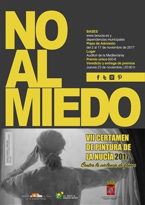 Cartel certamen de pintura "No al Miedo" contra la violencia de género