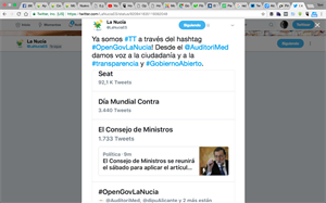 El hashtag #OpenGovLaNucia ha sido Trending Topic nacional