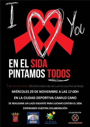Cartel del Lazo humano contra el SIDA de La Nucía 2017
