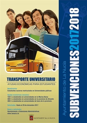 Cartel de la Subvención del Transporte Universitario