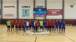 Los dos equipos: La Nucia FS y al Promesas Alicante