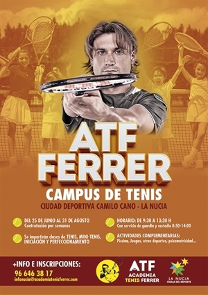 Cartel del Campus de Tenis de la Academia de David Ferrer