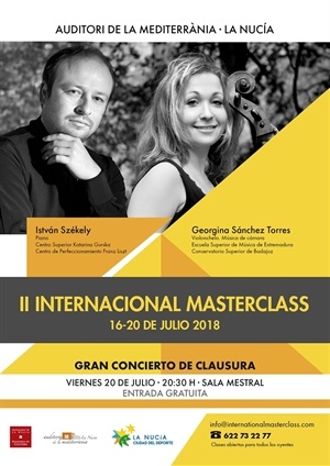 Cartel del "International Máster CLass de Piano y Chelo"