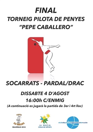 Cartel de la final del III Torneig de Pilota Valenciana “Pepe Caballero” de Penyes