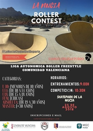 Cartel de la prueba de la liga Autonómica Roller Freestyle de la Comunidad Valenciana