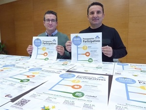 Bernabé Cano, alcalde de La Nucía, y Pepe Cano, concejal de participación Ciudadana durante la presentación de los Presupuestos Participativos