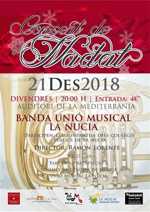 Cartel del "Concert de Nadal 2018" de la UM La Nucía