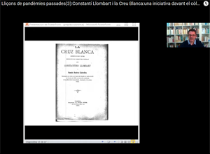 En su ponencia Enric Estrella anilizó la obra de teatro la "Creu Blanca" de Constantí Llombart