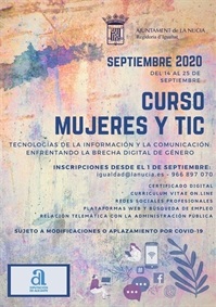 La Nucia Cartel igualdad curso mujeres y TIC 2020