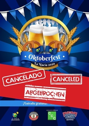 Cartel de la Cancelación del Oktoberfest 2020
