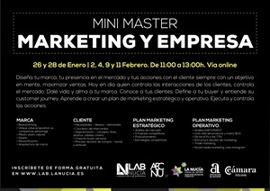 Cartel del "Mini Máster de Marketing y Empresa" que arranca mañana