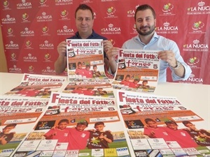 Presentación de la "Fiesta del Fútbol" con Baldomero Giménez, diterctor Los 40 Benidorm y Sergio Villalba, concejal de Deportes